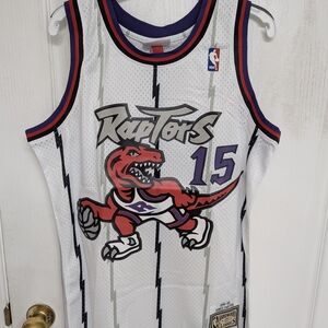 Mitchell & Ness White and Red Raptors Jersey
